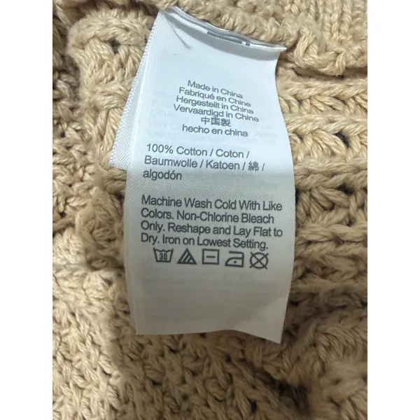 J.Crew Women’s Size XS Cozy Knit Turtleneck Poncho Sweater 100% Cotton Camel - Image 13