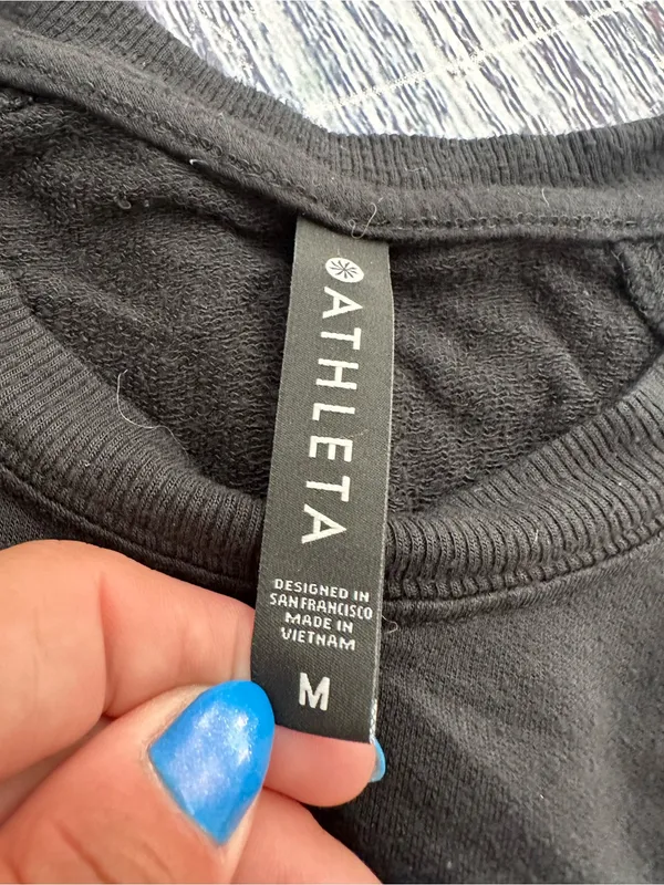 Athleta Mindset Modal Sweatshirt Black Long Sleeve Pullover Women’s - Image 5
