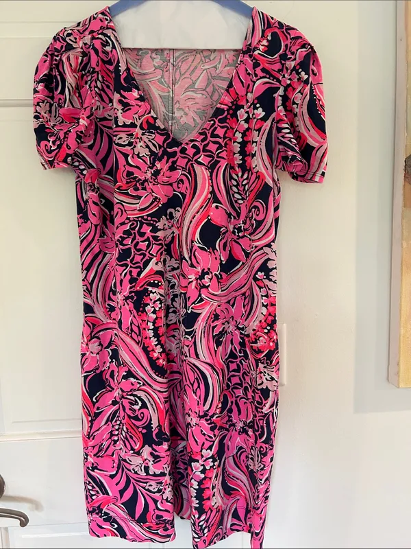 Lilly Pulitzer Aleece Short Sleeved Dress in Low Tide Navy Med EUC - Image 4