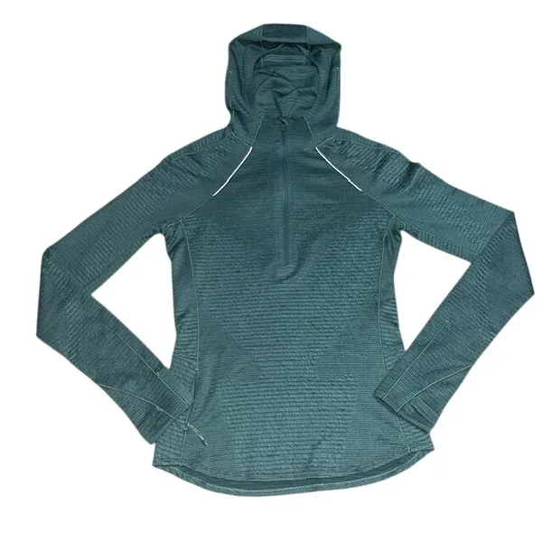 Lululemon‎ Venscape Hooded Balaclava Long Sleeve Quarter Zip Medium Forest 4 - Image 6
