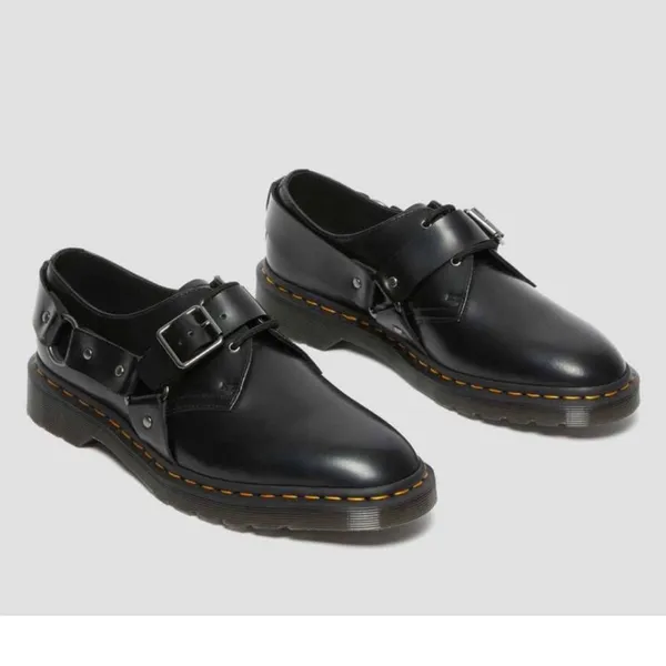 Dr. Martens Docs Henree Black Polished Smooth Leather Buckle Shoes Size 6 /EU 37 - Image 2