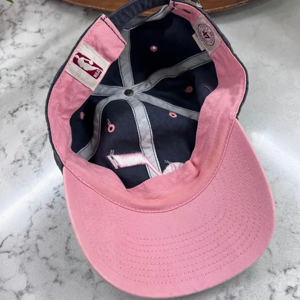 47 Brand Utah Jazz NBA Hat Charcoal Grey Pink Embroidered Adjustable‎ Cap - Image 6