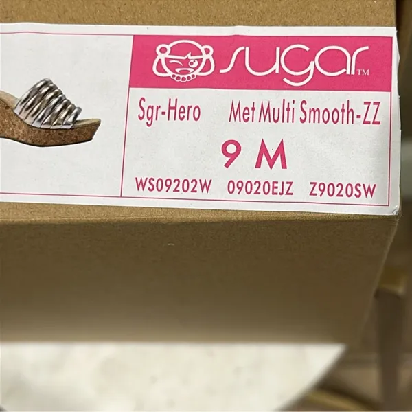 Sugar Gold and Silver Striped Mules Size 9 - Image 10