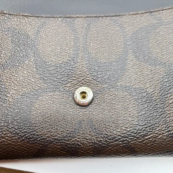 Coach Bifold Brown Signature Coated Canvas Wallet - Image 7