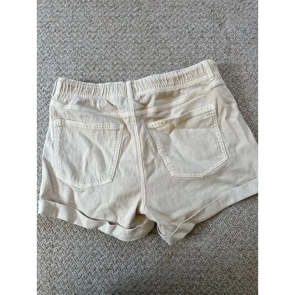 NWT American Eagle Women’s Size 10 Cream High Rise Drawstring Utility Shorts - Image 2