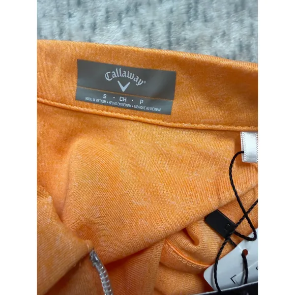 Callaway Womens‎ Sm Sleeveless Golf Polo Shirt Papaya Heather Orange CGKSB0D8DS - Image 4