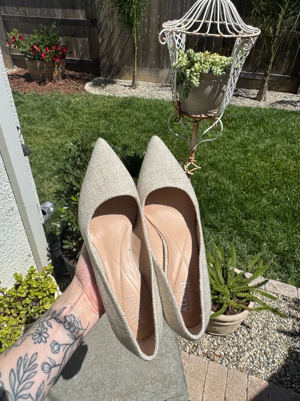 Alfani Grey Textured Pointed Toe Heels  - Image 4