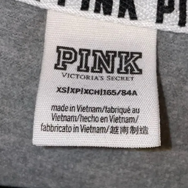 Victoria's‎ Secret PINK Sweatshirt XS Gray Logo Crewneck Pullover Lounge - Image 3