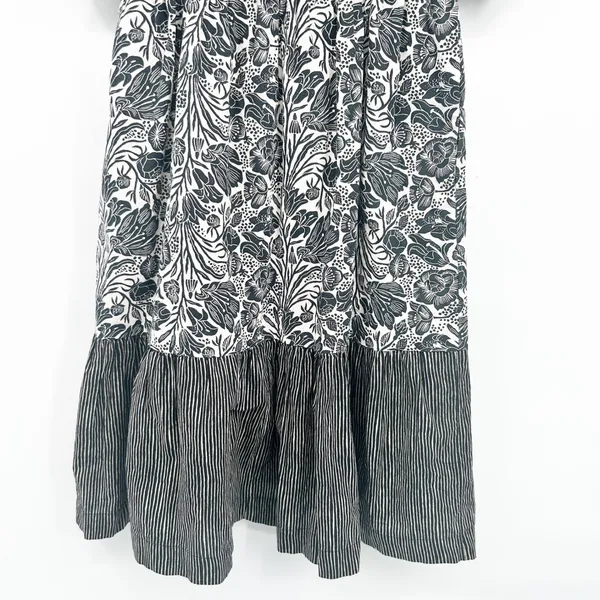 BloomingPrint Anthropologie Adrienne Floral Mixed Print Flounced Midi Dress 10‎ - Image 9