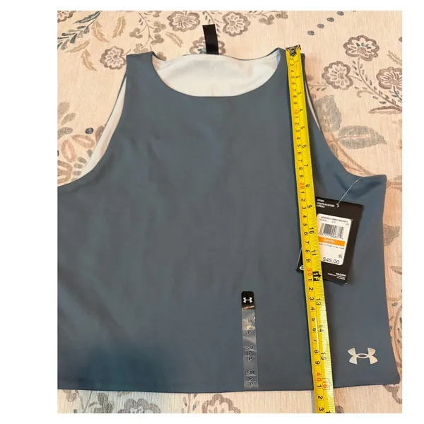 NWT Under Armour Movement Fitted Crop Tank Top - Size Small - Slate Blue (AVY) - Image 4