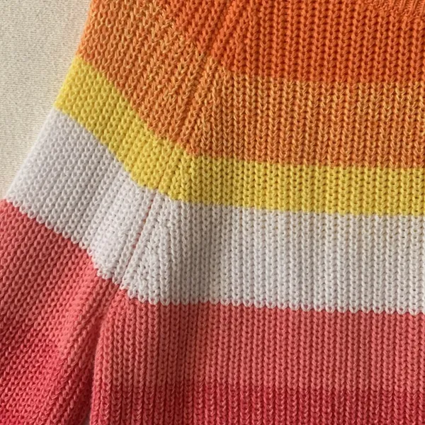 Cupcake Clothing womens small max sunrise colorblock sweater cute bright pink or - Image 4