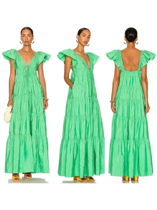Revolve A.L.C. Luca Dress Green 2 - Image 2