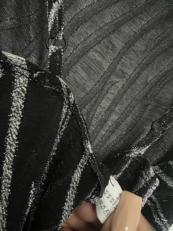 Black Midi Dress with Silver Size XS - Image 4