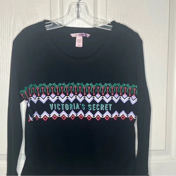 Victoria’s Secret Sz S Christmas Waffle Knit Pajama Top - Image 3