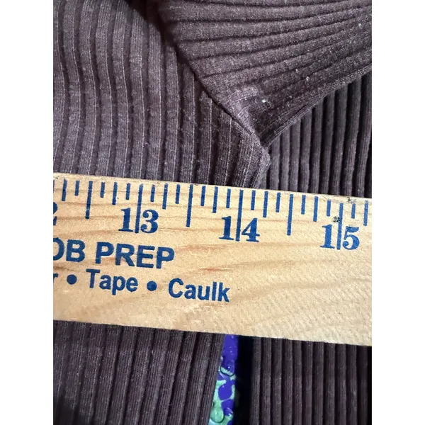 Aerie Womens Ribbed Henley Top Brown Long Sleeve‎ V-Neck Button Slim Fit Medium - Image 5