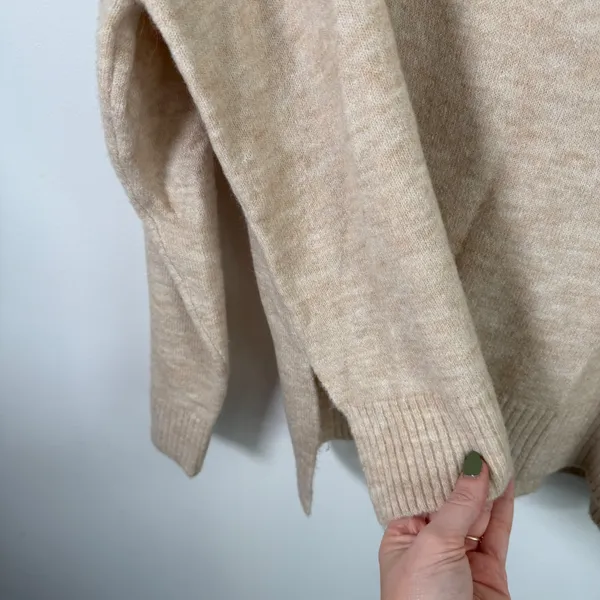 Suncoo Paris Cream Turtleneck Wool Alpaca Blend Sweater Womens T2 US Medium - Image 4