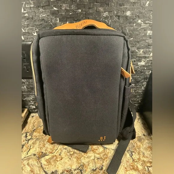 Bien Mini Manhattan Smart Backpack Travel Laptop Tablet Black Multi Compartment - Image 2