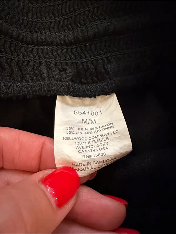Briggs New York Black Linen Blend Pull On Drawstring Shorts - Medium Preppy - Image 4