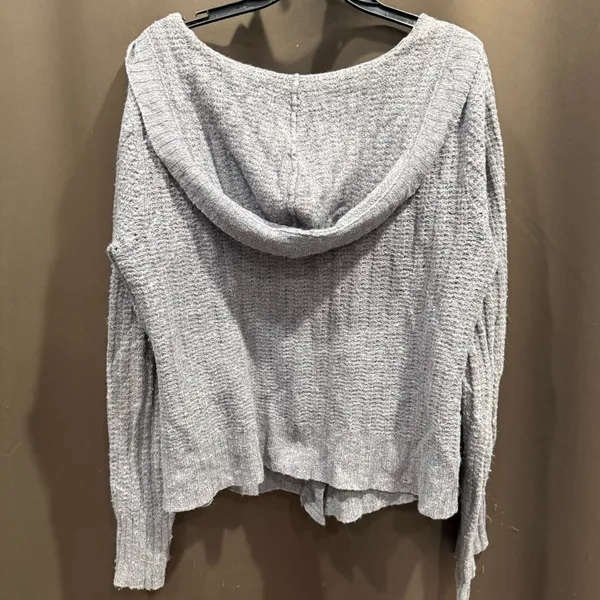 90s Y2K Gitano Light Gray Hooded Button-Up Women Cardigan Size L - Image 2