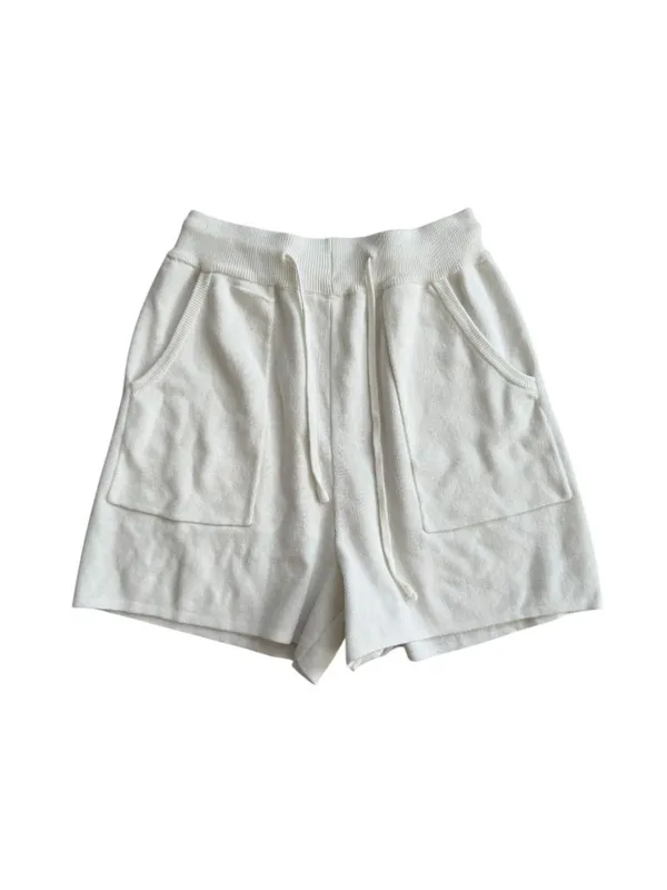 KNIT White High Waist Stretch Shorts Size Small - Image 5