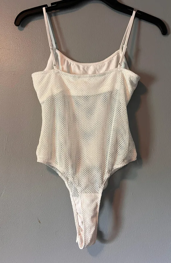 Revolve Janene White Fishnet Body Suit - Image 7