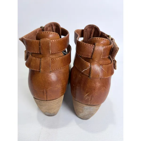 Antelope Italian Leather Ankle Boots Brown Buckle Straps Block Heel EU 38‎ - Image 6