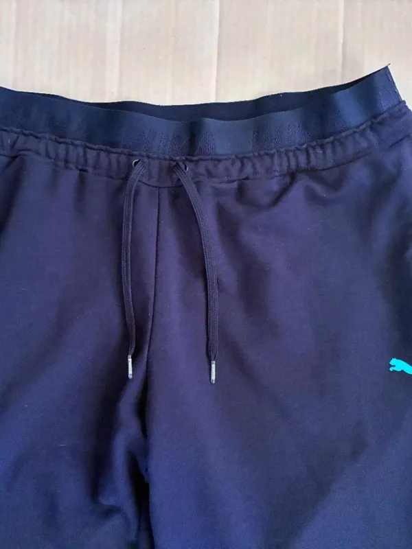 Puma Active Woven Pants Logo Joggers - XL - Peacock Navy Blue - Image 3