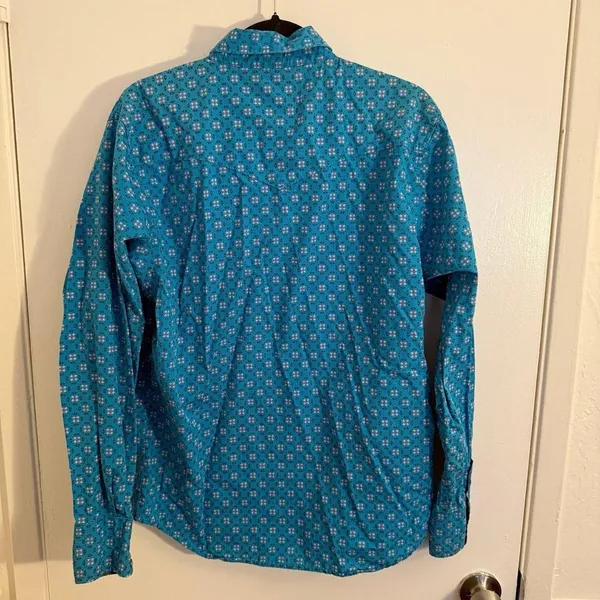 Rodeo Clothing Women's Medium Long Sleeve Button Down Shirt Blue - Image 6