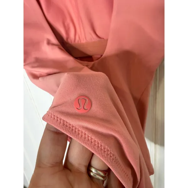 Lululemon Waterside High-Neck One-Piece Swimsuit Coral Pink Open Back Sz 6/8 - Image 2