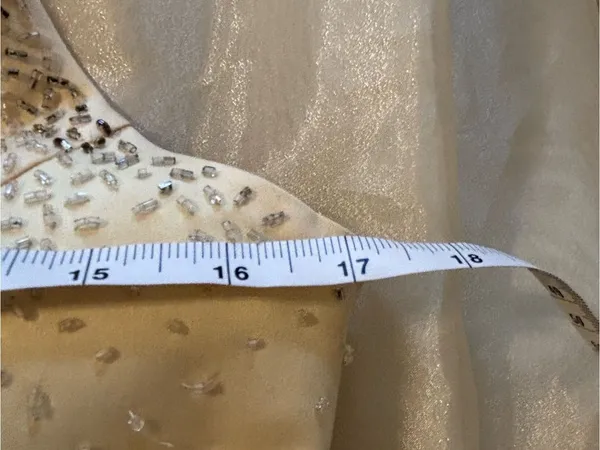 Morgan & Co Butter Yellow Beaded Halter Dress - Image 8