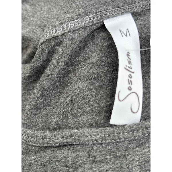 Sosolism Maternity Nursing Tee Short Sleeve Heather Gray Breastfeeding Top M - Image 2