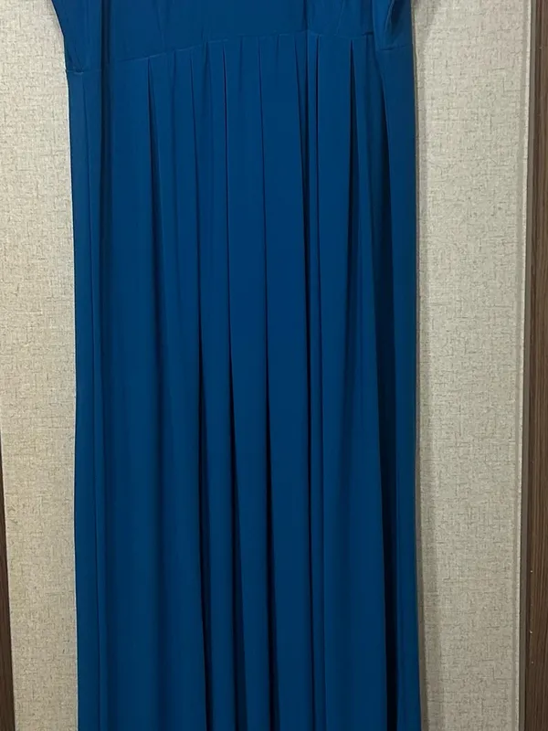 New Direction Teal Maxi Dress with Beaded Embellished Yoke - Image 2