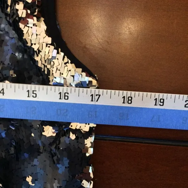 NWT Ali & Jay Double Platinum sequin sleeveless mini shift dress blue silver lar - Image 4