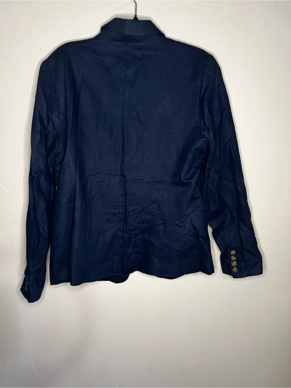 Quince 100% European Linen Structured Navy Blue‎ Blazer - Image 6