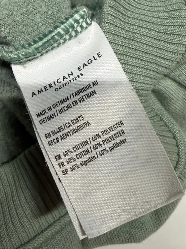 American Eagle cropped quarter zip sage green color women’s‎ size small - Image 5
