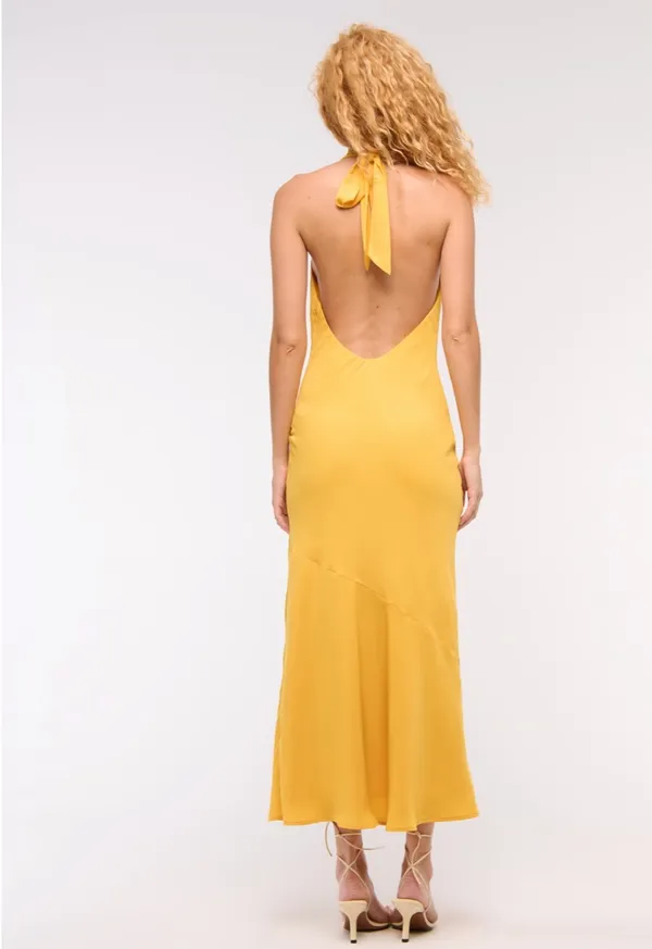 Abercrombie Yellow Cowl Halter Maxi Dress - Image 4