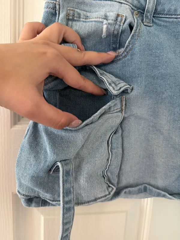 RSQ Denim Cargo Skirt with Buckle Pockets - Image 3