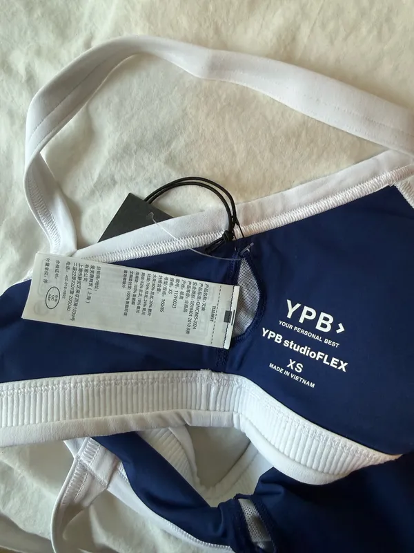 Abercrombie Athletics YPB Blue and White Sports Bra - Image 3