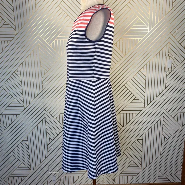 Draper James Stripe Ponte‎ A-Line Dress Navy Coral - Image 7