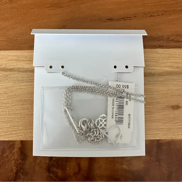 NWT Kendra Scott Cory Rhodium Rose Quartz Necklace - Image 2