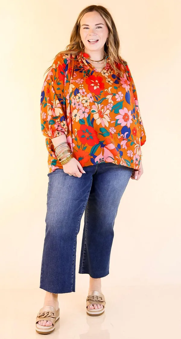 Entro Ruffle Collar Floral Long Sleeve Blouse - Image 2