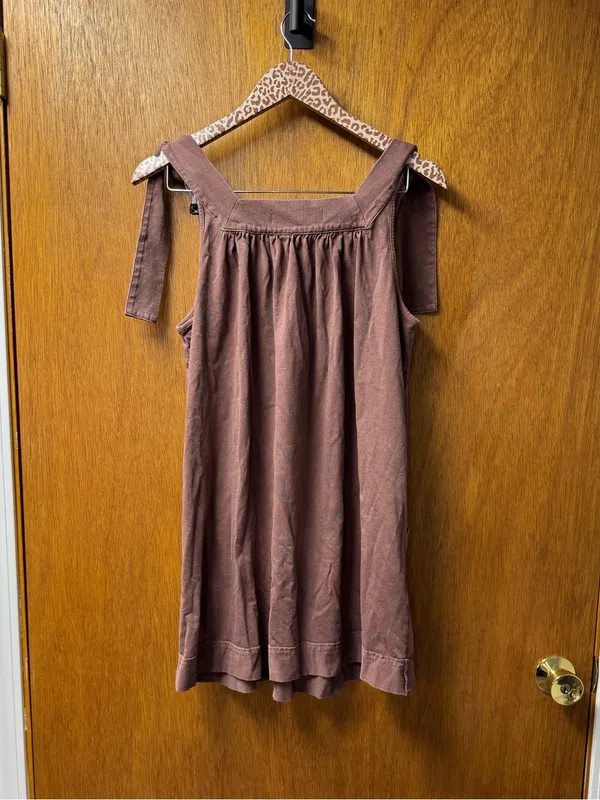 Free People FP Beach Free-Est Honey Tie Shoulder Mini Dress Brown Small - Image 13