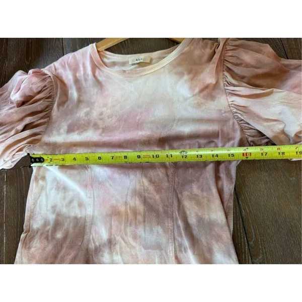 ALC Frank Tie Dye Puff Sleeve Mini Dress Womens Pink Brown Size S (T1)‎ - Image 8