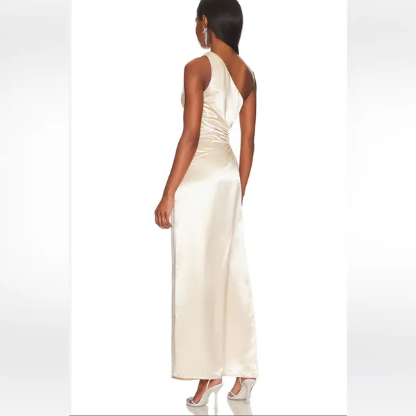 Line & Dot Eliza One Shoulder Maxi Dress - Champagne Nwt - Image 3