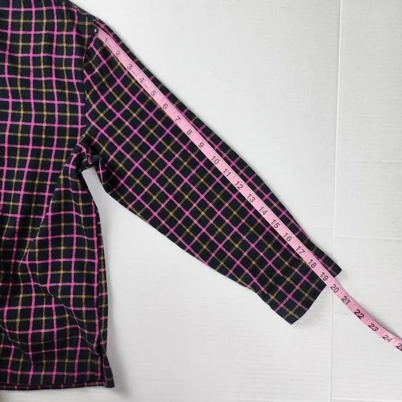 Madewell Plaid Flannel Boxy Shirt Crop Top Size M - Image 8