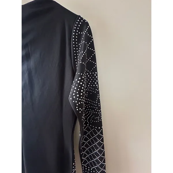 Meaneor Black Long Sleeve Embellished Cocktail Dress - Image 7