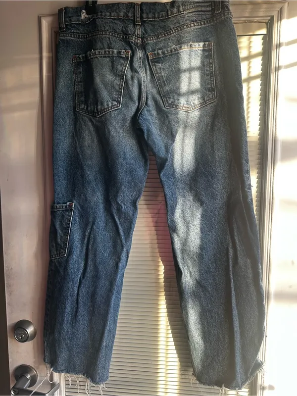 Revice Blue Distressed Jeans with Ribbon Detail - Image 5