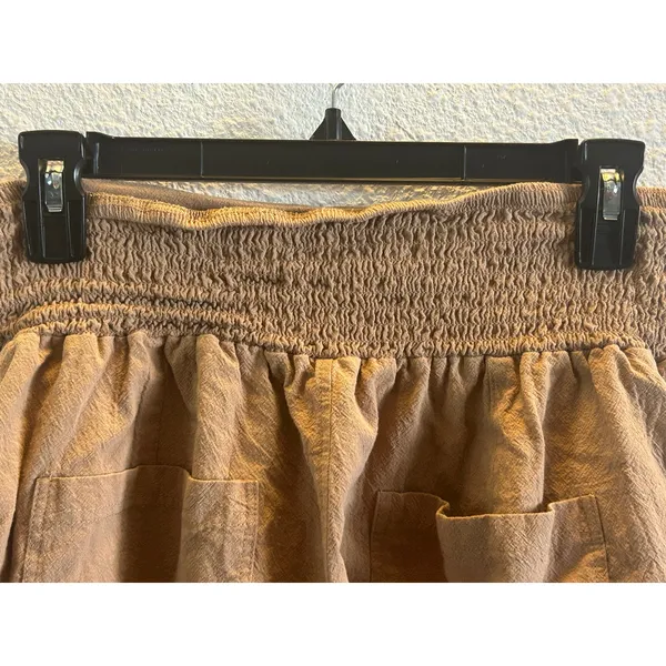 Mono b brown wide leg crop elastic waist pants Large classic - Image 8