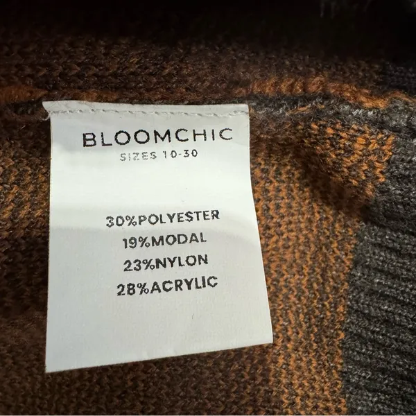 BloomChic Gray Patterned Crewneck Pullover Relaxed Fit‎ Women Sweater Size 18-20 - Image 12