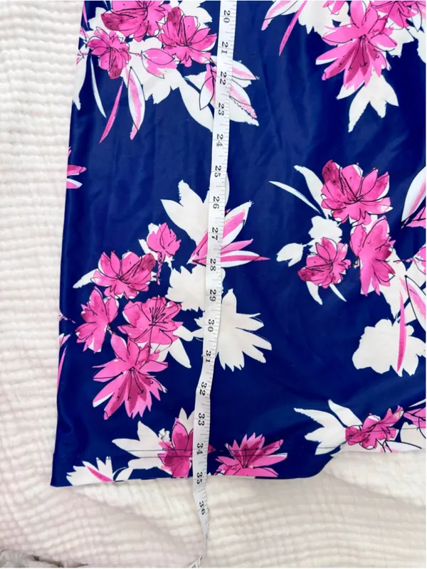 Women's Nautica Floral Swim Coverup Dress, Size L, Blue and Pink - Image 9